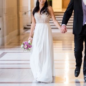 true love beaded rhinestone maxi dress